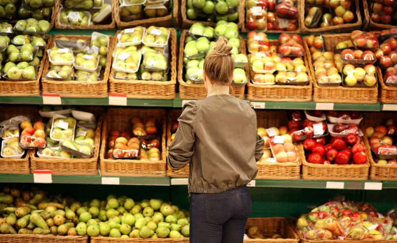 women choosing vegetables and fruits women choosing vegetables and fruits